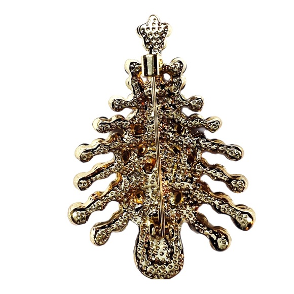 All Rhinestone Christmas Tree Brooch/Pin - Picture 3 of 3